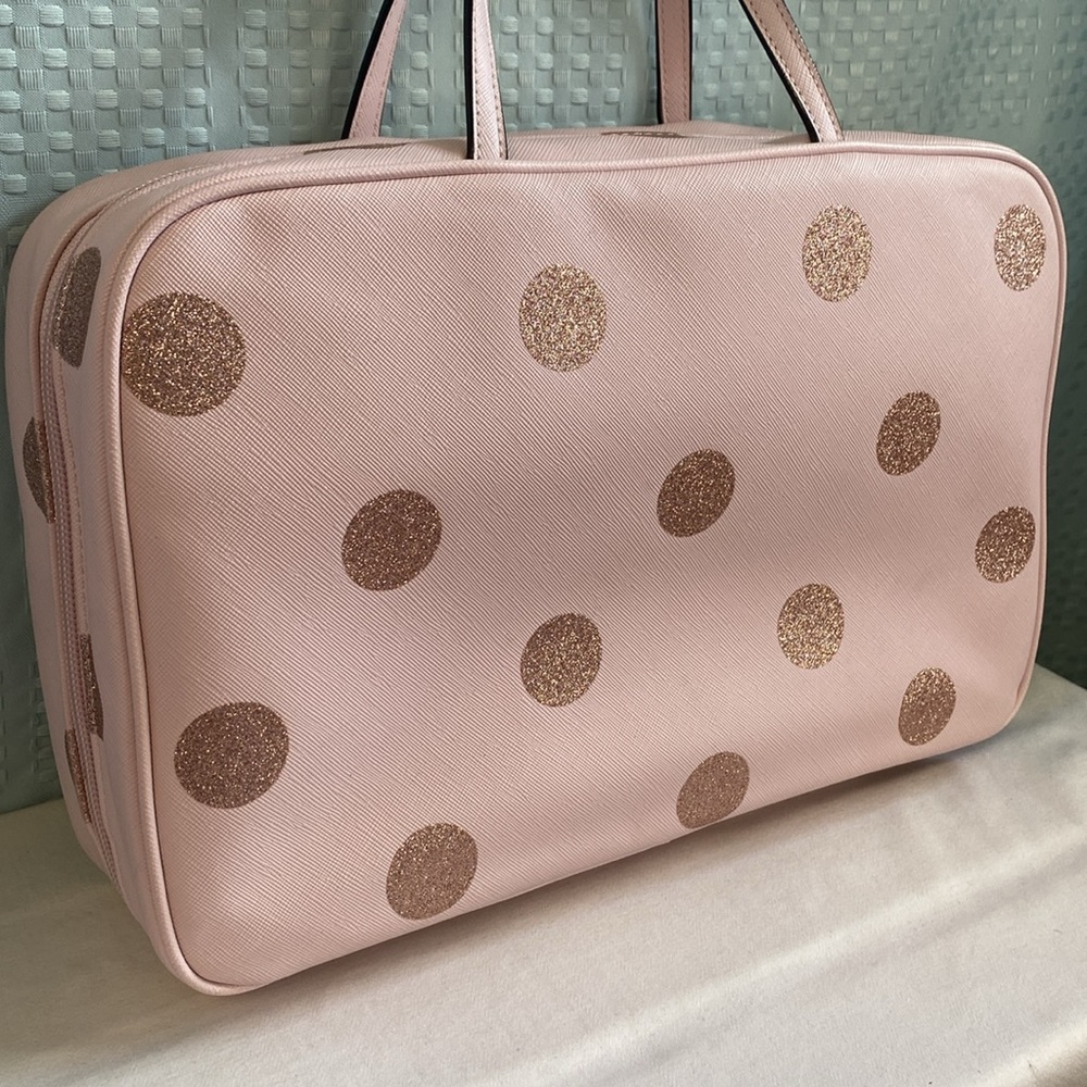 *SOLD*Kate Spade Haven Lane Glitter Polka Dot Giana Travel Cosmetic Case In - Picture 6 of 14